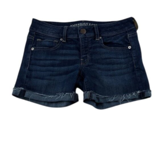 American Eagle Outfitters Shorts Low Rise Cuffed Raw Hem Women's Size 6 - Picture 1 of 7